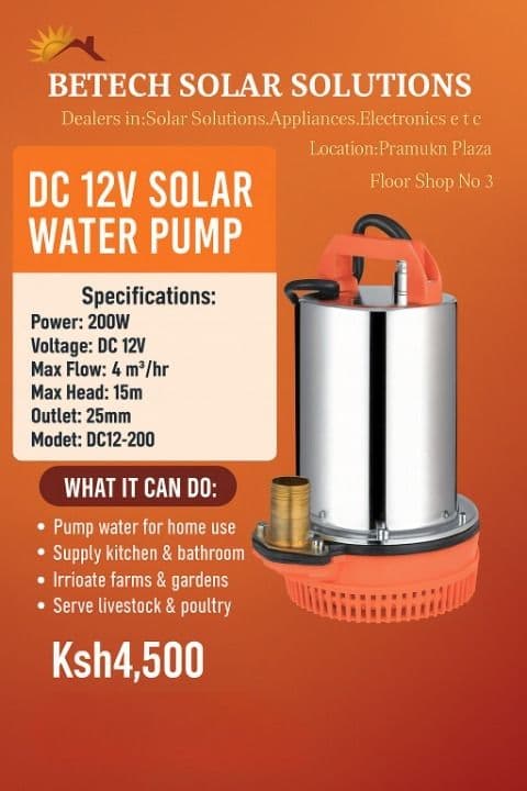 200W 12V 15M Solar Water Pump