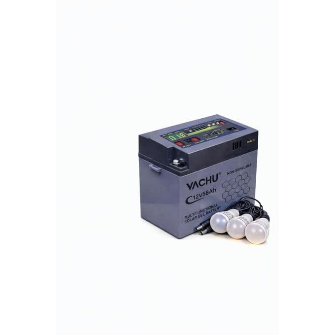 58Ah yachu powerstation,100W Solar panel,3pcs bulbs