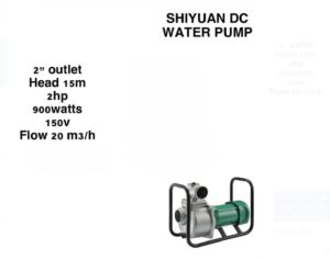 SHIYUAN DC Solar  Water Pump 2 Inches Outlet 15M Lift 2HP 900 Watts 150V 20M3/H Flow Rate Solar Water Pump