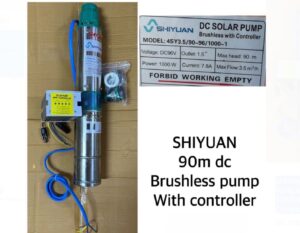SHIYUAN 90M DC Brushless Solar Water Pump with Controller 90M Lift 1000W 96V 3.5M3/H Flow Rate 1.5 inches Outlet 7.8A Current Solar Water Pump