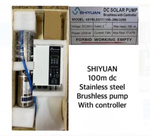 SHIYUAN DC Solar Water Pump 100M Lift 2200W 17M3/H Flow Rate 2 inches 280V Stainless Steel Brushless Pump with Controller