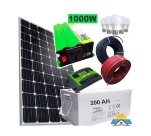 Solarmax 300W Solar Panel + 200Ah Solar Battery + 1000W inverter + 30Ah solar charge controller + 5 DC Bulbs + 10M Cable