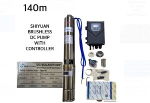 SHIYUAN 140M DC Brushless Solar Water Pump with Controller 140M Lift 1500W 150V  Flow Rate 1.5 inches Outlet 7.6A Current Solar Water Pump