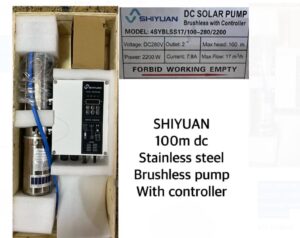 SHIYUAN DC Solar Water Pump 100M Lift 2200W 17M3/H Flow Rate 2 inches 280V Stainless Steel Brushless Pump with Controller