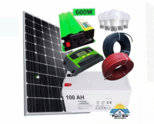 Solarmax 200W Solar Panel + 100Ah Solar Battery + 600W inverter + 20Ah solar charge controller + 5 DC bulbs + 10M Cable