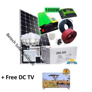 Sunlight Solar 500 Watts Solar Panel Full Kit + 200AH Battery + 600W Inverter + 20AH Controller + Free 32 DC Solar TV