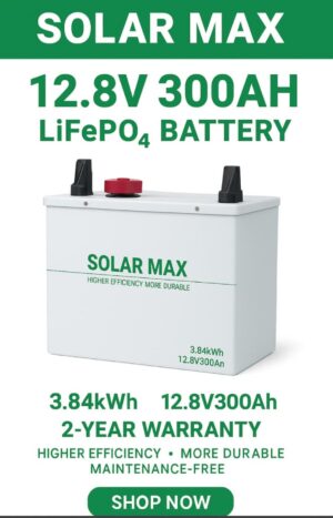 Solarmax 300Ah 12.8V 3840WH Solar Lithium  Battery