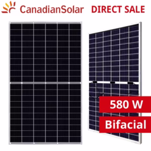 Canadian Solar 580W Bifacial Solar Panel High Efficiency Monocrystalline All Weather Solar Panel 25 Years Warranty