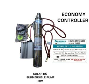 Premier 80m Solar DC Submersible Brushless Water Pump with Economy Controller