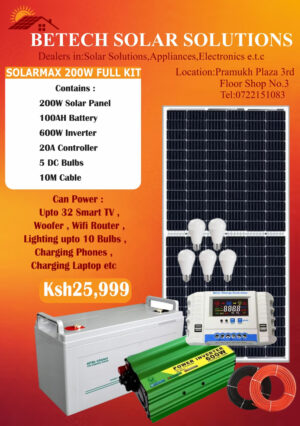 Solarmax 200W Solar  Full Kit