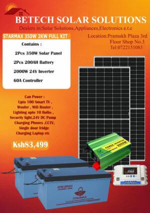 STARMAX 2KW FULL SOLAR KIT (350W Panels)