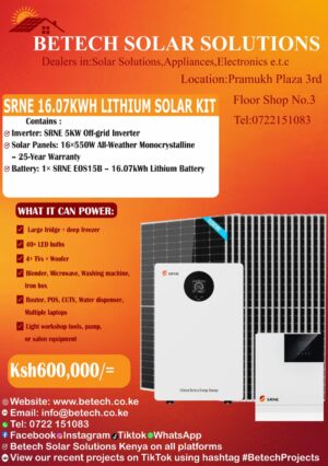 SRNE 16.07KWH Lithium Solar Kit! 5KW Off-Grid Inverter
