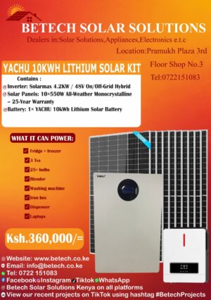 YACHU 10KWH Lithium Solar Kit! 4.2KW Hybrid Inverter