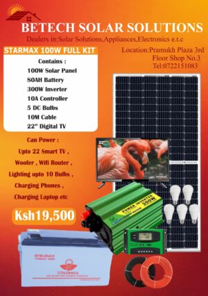 STARMAX 100W FULL SOLAR KIT + 22” DIGITAL TV