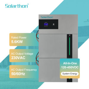 Solarthon 5.6KW All-in-One Solar Power Systemwith 5.12kWh Lithium Storage – Inbuilt Inverter, MPPT Controller & BMS