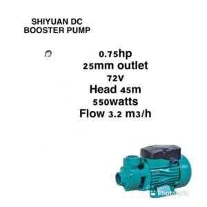 SHIYUAN DC BOOSTER PUMP – 0.75HP | 25mm Outlet | 72V | 45m Head | 550W | 3.2 m³/h