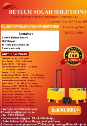 Pullman 3Kw Solar Lithium Powerstation