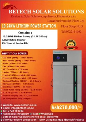 Solarthon 15.36Kw Lithium Solar Powerstation