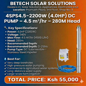 “High-Efficiency 1.5HP AC/DC Hybrid Solar Borehole Pump for Reliable All-Weather Water Supply