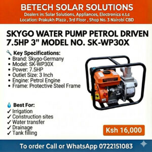SkyGo 7.5HP Petrol Water Pump – 3 Inch High-Flow Water Transfer Pump (Model SK-WP30X)
