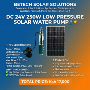 Efficient 24V Solar Low-Pressure Pumping Solution for Small Farms and Home Water Supply