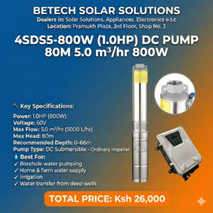 High-Performance 1.0HP DC Solar Submersible Pump for Deep Borehole Water Supply