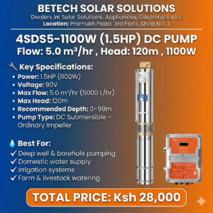 High-Lift 1.5HP DC Solar Submersible Pump for Deep Borehole & High-Flow Water Supply