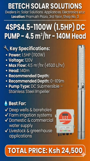 High-Lift 1.5HP DC Solar Submersible Pump for Deep Boreholes & Agricultural Water Systems