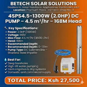 Powerful 2.0HP DC Solar Submersible Pump for Deep Boreholes & High-Lift Water Supply