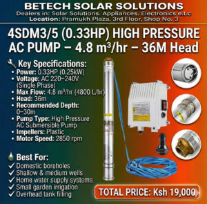 Compact 0.33HP High-Pressure AC Borehole Pump for Homes, Gardens & Water Supply Systems