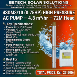 Efficient 0.75HP High-Pressure Deep-Well AC Pump for Homes, Farms & Livestock Water Systems