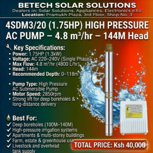 High-Pressure 1.75HP Deep-Well AC Submersible Pump for Irrigation, Estates & Multi-Storey Buildings”