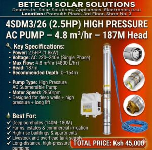 High-Pressure 2.5HP AC Deep-Well Pump for Agricultural, Commercial & High-Rise Water Systems