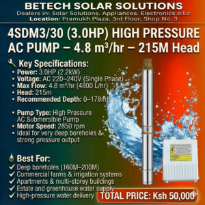 High-Pressure 3.0HP AC Submersible Pump for Deep Boreholes & Commercial Water Delivery