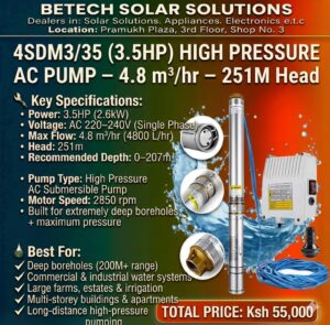 High-Pressure 3.5HP AC Submersible Pump for Deep Boreholes & Commercial Water Systems