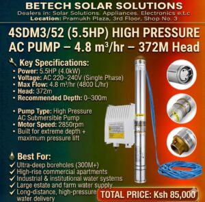 Ultra-High-Lift 5.5HP High-Pressure AC Submersible Pump for Deep Boreholes & Commercial Water Systems