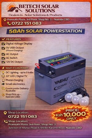 58Ah Solar Powerstation – 12V Multifunctional Portable Backup Power System