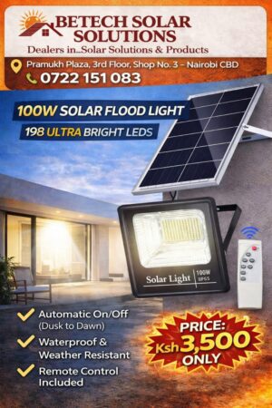 Maximum Brightness Outdoor Security Lighting – 100W Solar Flood Light