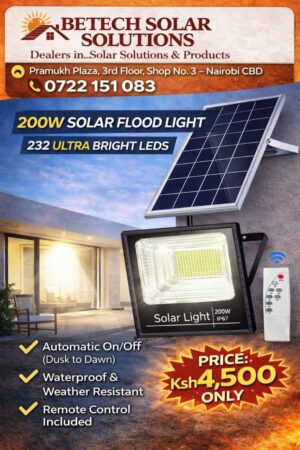 Super Bright Outdoor Security Lighting – 200W Solar Flood Light