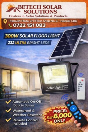 Extreme Brightness for Large Outdoor Areas – 300W Solar Flood Light