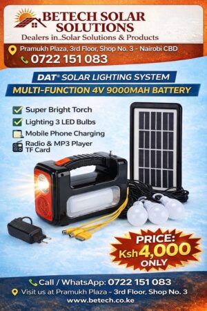 Light your home and charge your devices with the SOLARMAX MX-316 Solar Lighting Kit. Compact, portable, and easy to use, it’s ideal for homes, shops, and emergency lighting.