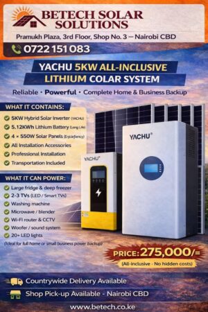 Affordable & Reliable Solar Backup Power – YACHU 5KW All-Inclusive Lithium System