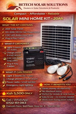Compact & Affordable Solar Lighting Solution – Solar Mini Home Kit (20Ah)