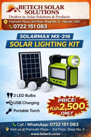Reliable Home & Emergency Solar Lighting – SOLARMAX MX-316 Solar Lighting Kit