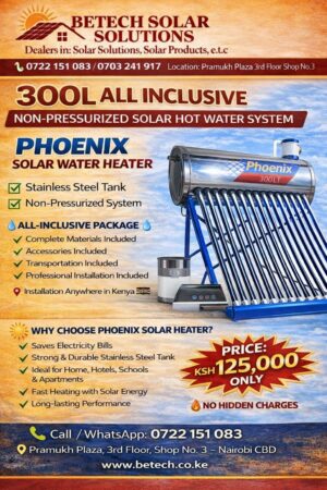 Phoenix 300L All-Inclusive Non-Pressurized Solar Water Heater System