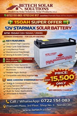 Starmax 12V 150Ah Deep Cycle Solar Battery (6FM-150AH)